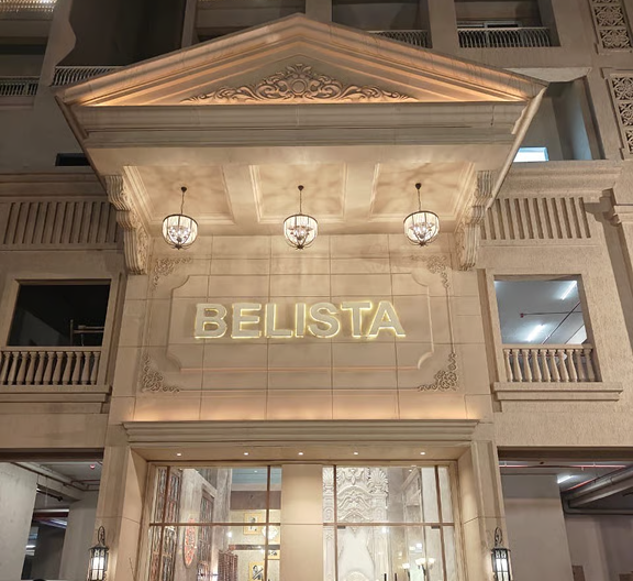 BELISTA premium building entrance signage with elegant LED channel letters - Commercial signage by SignJunction