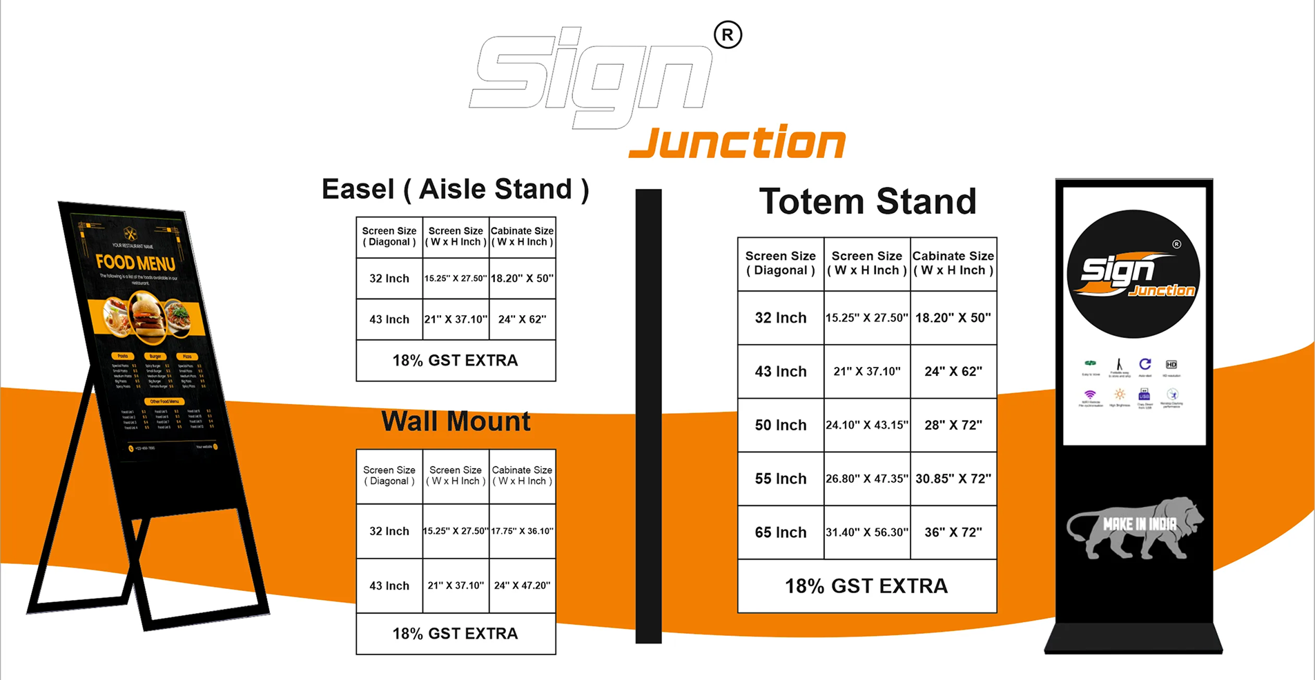 Digital Standees signage installation showcasing SignJunction's professional work