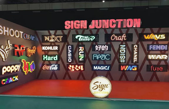 Modern Sign Junction signage manufacturing and display showcasing professional LED signboard solutions