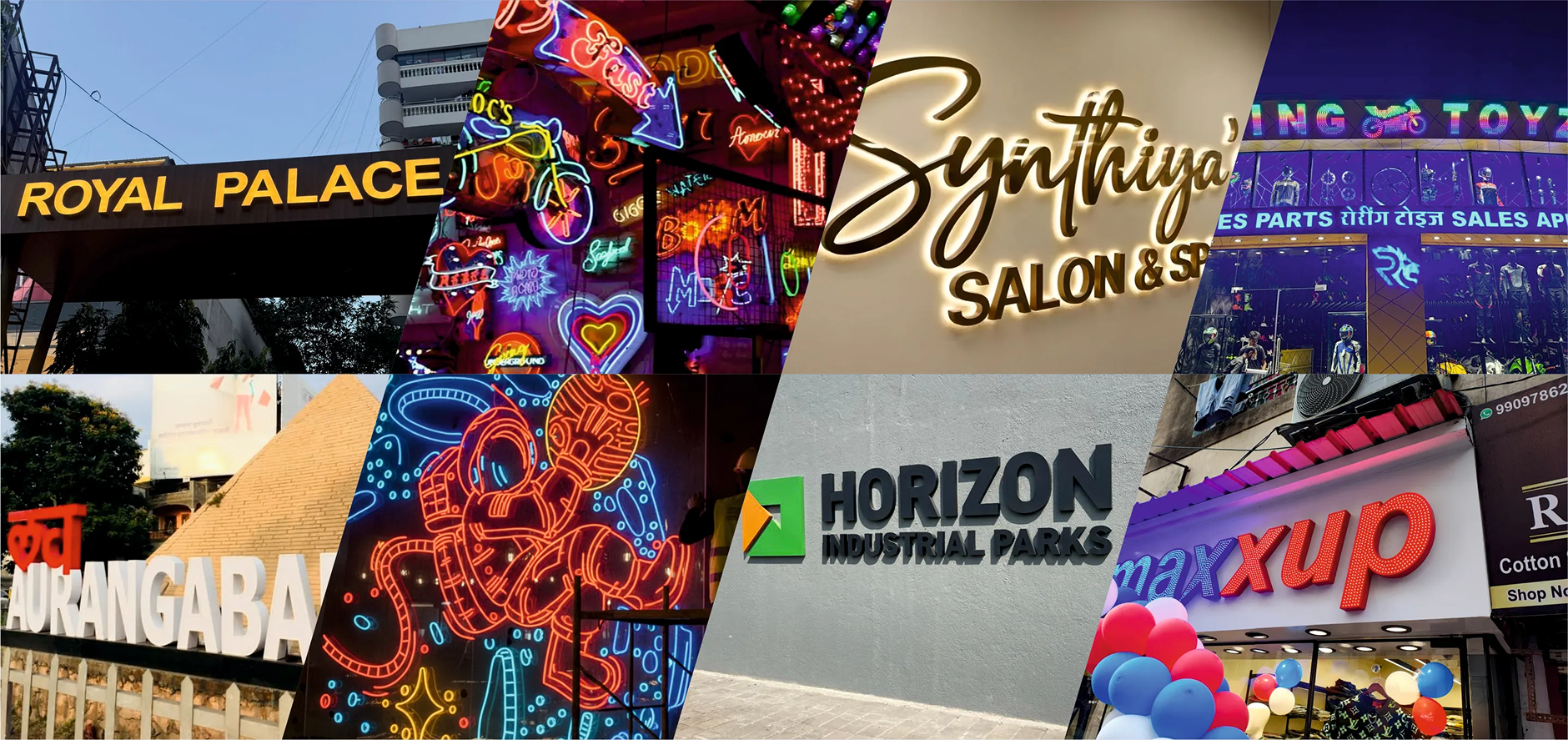 Signage showcase in Ahmedabad